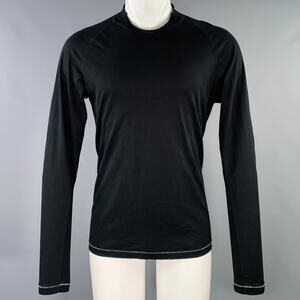 THE VIRIDI-ANNE Size M Black Cotton Crew Neck Long Sleeve T-shirt